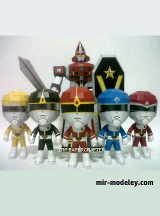 №18309 - Dai Sentai Goggle V (ZRP Papercraft) из бумаги