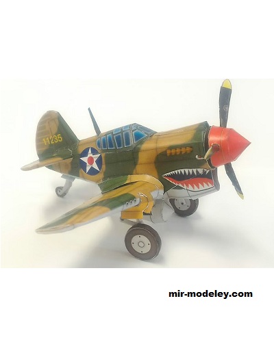 №18350 - Curtiss P-40 [Propeller Factory] из бумаги
