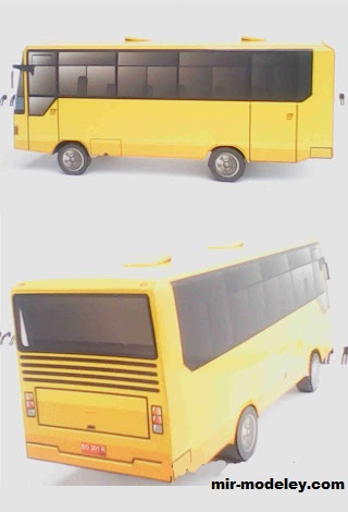 №18333 - Университетский автобус / Bus Kuning [Tos Craft] из бумаги