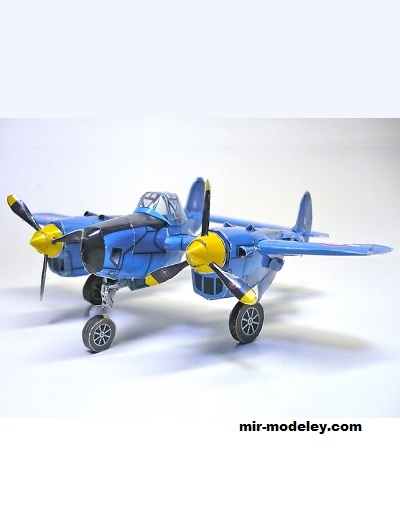 №18348 - Lockheed P-38 Lightning [Propeller Factory] из бумаги
