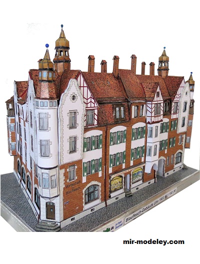 №18471 - Blauflesch-Quartier Ulm 1903 [Wediul] из бумаги