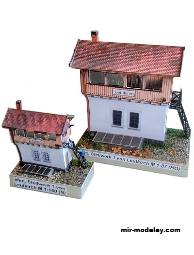№18459 - ehm. Stellwerk 1 von Leutkirch [Wediul] из бумаги