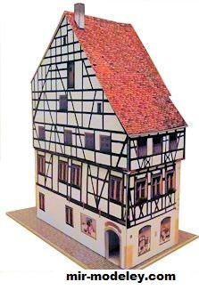 №18431 - Fachwerkhaus Schmiedstraße in Wangen/Allgäu [Wediul] из бумаги