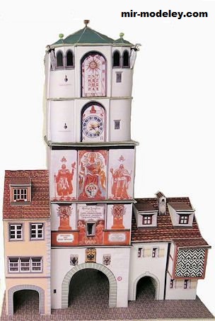 №18428 - Ravensburger Tor / Frauentor in Wangen/Allgäu [Wediul] из бумаги