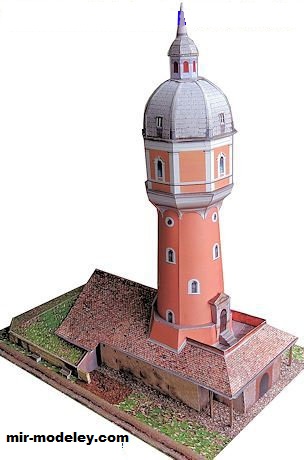 №18440 - Wasserturm in Neu-Ulm [Wediul] из бумаги