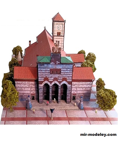 №18460 - Kirche St. Johann Baptist in Neu-Ulm [Wediul] из бумаги