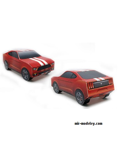 №18554 - Автомобиль Ford Mustang Simple [Wongday] из бумаги