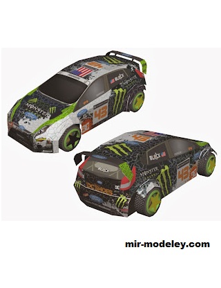 №18485 - Ford Fiesta WRC Кена Блока [Wongday] из бумаги