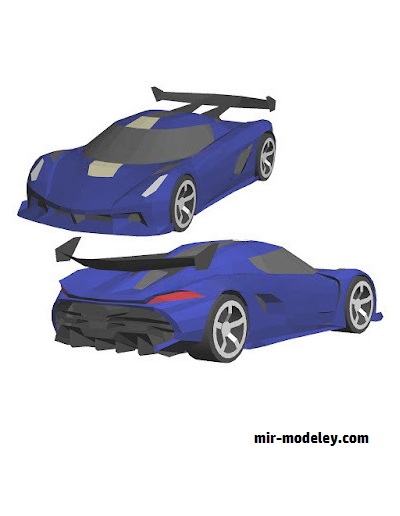№18561 - Автомобиль Koenigsegg Jesko Naraya [Wongday] из бумаги