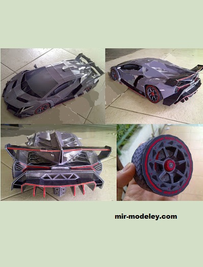 №18538 - Автомобиль Lamborghini Veneno [Wongday] из бумаги