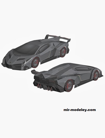 №18518 - Автомобиль Lamborghini Veneno [Wongday] из бумаги