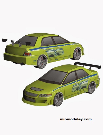 №18517 - Автомобиль Mitsubishi Lancer Evolution [Wongday] из бумаги