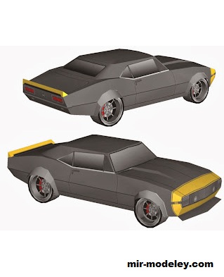№18515 - Автомобиль Chevrolet Camaro 1967 [Wongday] из бумаги