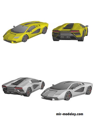 №18566 - Автомобиль Lamborghini Countach LPI 800-4 [Wongday] из бумаги
