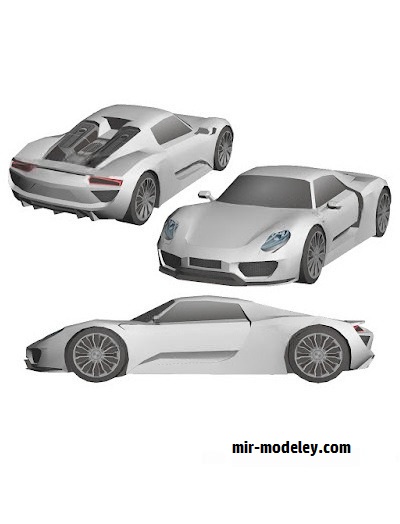 №18547 - Автомобиль Porsche 918 Spyder [Wongday] из бумаги
