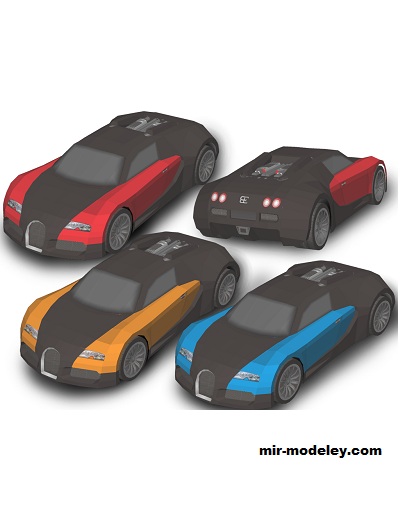 №18524 - Автомобиль Bugatti Veyron [Wongday] из бумаги