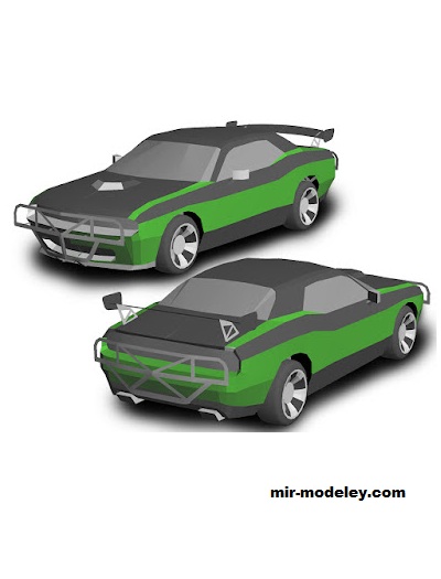 №18530 - Автомобиль Dodge Challenger SRT8 [Wongday] из бумаги