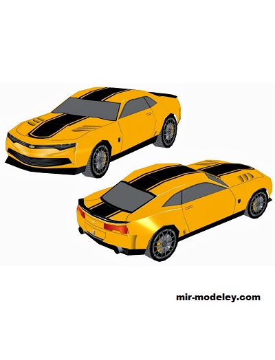 №18514 - Автомобиль Chevrolet Camaro 2014 [Wongday] из бумаги