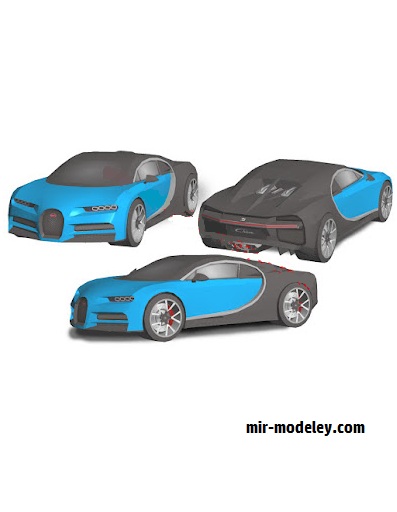 №18539 - Автомобиль Bugatti Chiron [Wongday] из бумаги