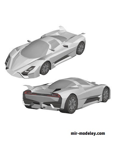 №18573 - Автомобиль SSC Tuatara [Wongday] из бумаги