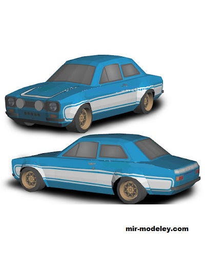 №18532 - Автомобиль Ford Escort Mk 1 (Форсаж) [Wongday] из бумаги