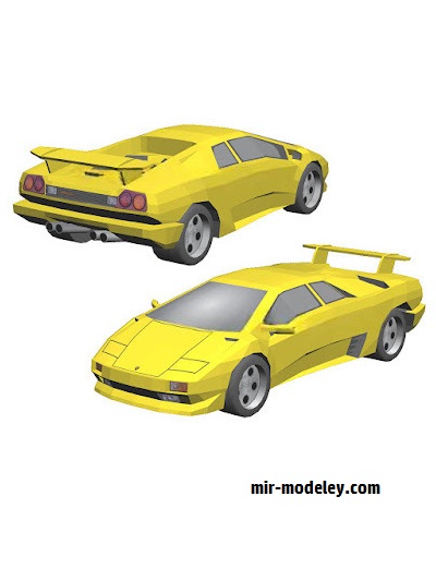 №18549 - Автомобиль Lamborghini Diablo [Wongday] из бумаги