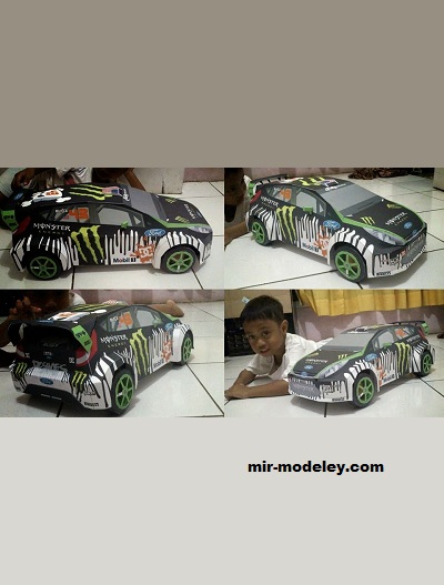№18525 - Автомобиль Ford Fiesta WRC 2010 Кена Блока [Wongday] из бумаги