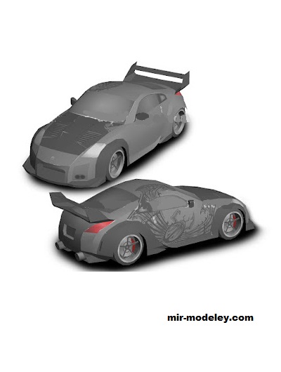 №18533 - Автомобиль Nissan 350Z DK (Форсаж) [Wongday] из бумаги