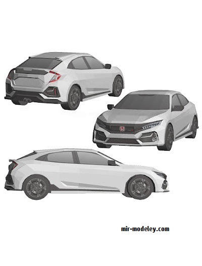 №18557 - Автомобиль Honda Civic Hatchback RS [Wongday] из бумаги