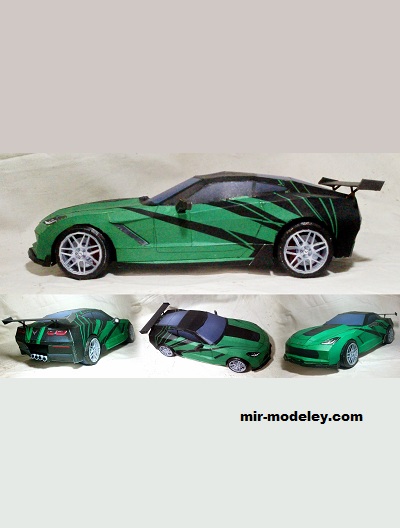 №18521 - Автомобиль Chevrolet Corvette C7 Stingray [Wongday] из бумаги