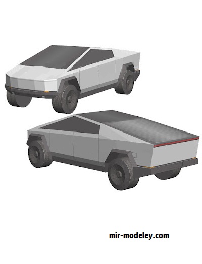 №18540 - Автомобиль Tesla Cyber Truck [Wongday] из бумаги