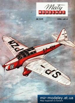 №1843 - Samolot turystyczny PZL-26 [Maly Modelarz 1959-12] из бумаги
