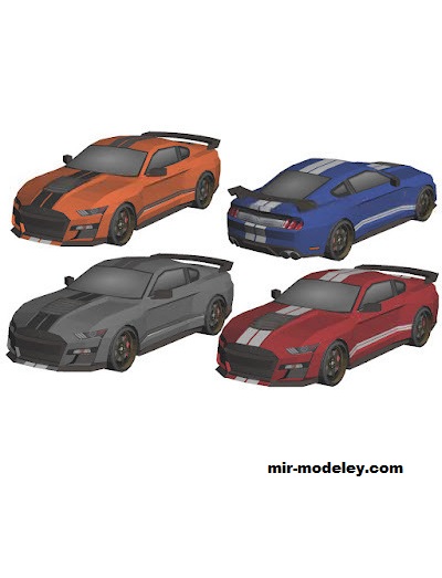 №18616 - Автомобиль Ford Mustang Shelby GT500 [Wongday] из бумаги