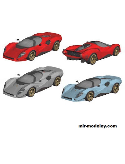 №18640 - Автомобиль De Tomaso P72 [Wongday] из бумаги