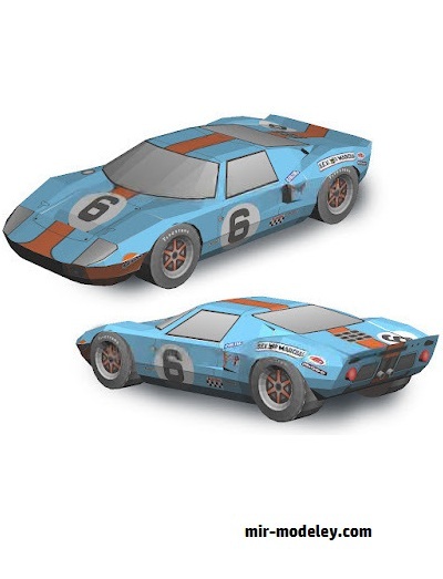 №18577 - Автомобиль Ford GT40 Gulf Edition [Wongday] из бумаги