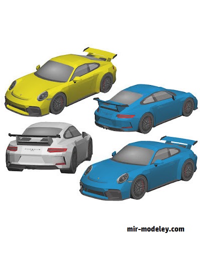 №18583 - Автомобиль Porsche 911 GT3 [Wongday] из бумаги