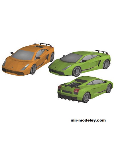 №18627 - Автомобиль Lamborghini Gallardo Superleggera [Wongday] из бумаги