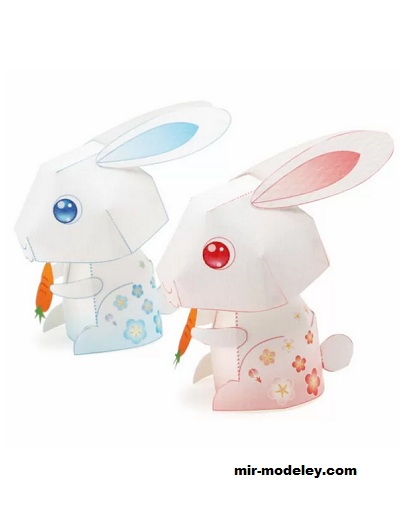 №18622 - Eto Hariko no Shirousagi [Pinoart Papercraft] из бумаги