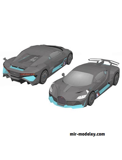 №18605 - Автомобиль Bugatti Divo [Wongday] из бумаги