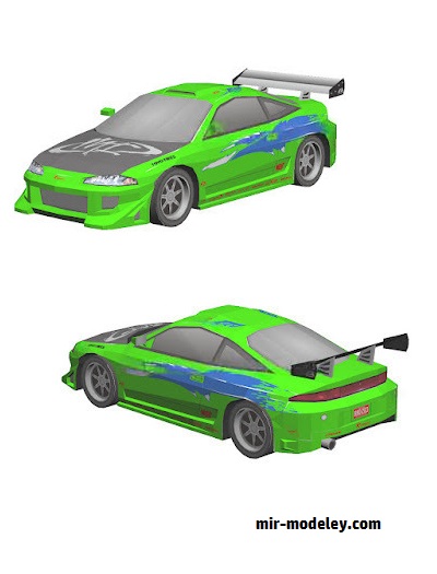 №18591 - Автомобиль Mitsubishi Eclipse 1995 [Wongday] из бумаги