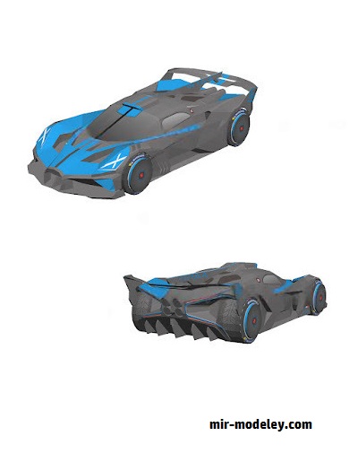 №18576 - Автомобиль Bugatti Bolide [Wongday] из бумаги