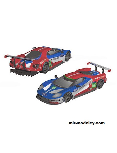 №18642 - Автомобиль Ford GT Le Mans 2017 [Wongday] из бумаги