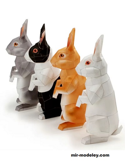 №18623 - Animal Rabbit [Pinoart Papercraft] из бумаги