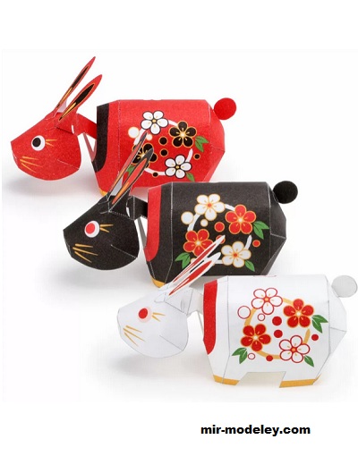 №18623 - Zodiac rabbit [Pinoart Papercraft] из бумаги