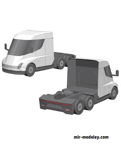 №18590 - Тягач Tesla Semi Truck [Wongday] из бумаги