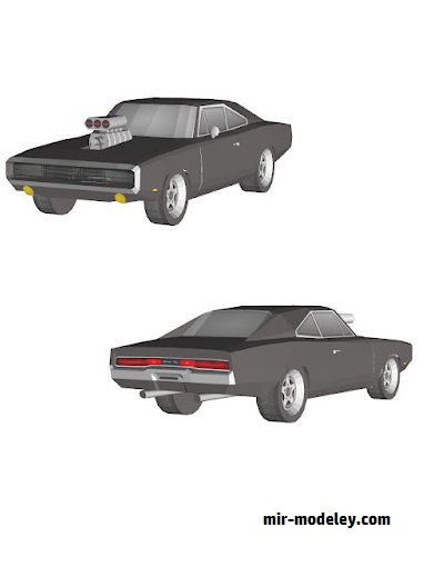 №18601 - Автомобиль Dodge Charger The Fast and The Furious [Wongday] из бумаги