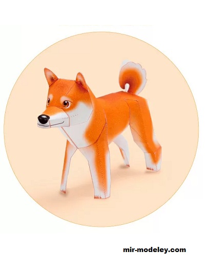 №18625 - Dancing Dog Shiba-inu [Pinoart Papercraft] из бумаги