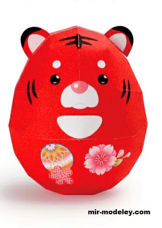 №18624 - White Egg Tiger [Pinoart Papercraft] из бумаги