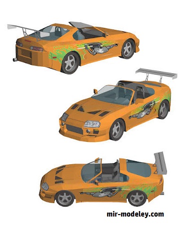 №18599 - Автомобиль Toyota Supra MK IV 1994 [Wongday] из бумаги
