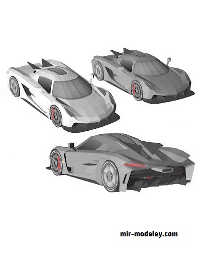 №18582 - Автомобиль Koenigsegg Jesko Absolut [Wongday] из бумаги